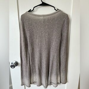 Tan long sleeve tie-up lightweight sweater.